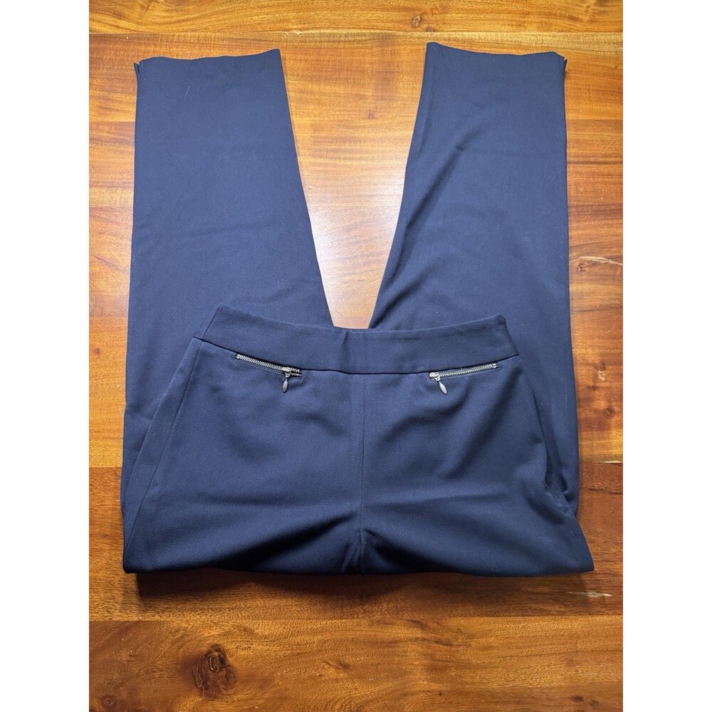 Talbots Petites Stretch Dress Pants Womens 6P Blue Zip Pockets Career Trousers